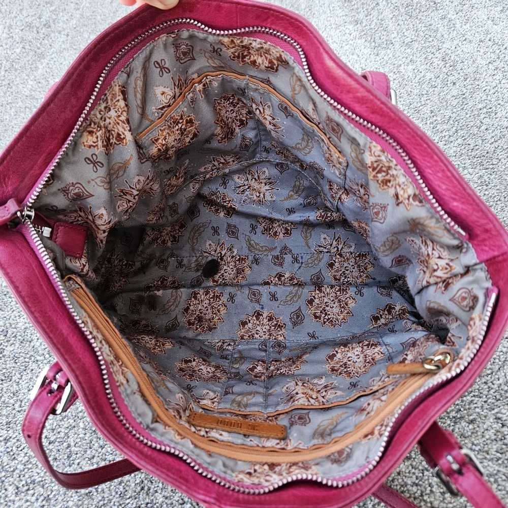 HOBO International Friar Leather Hot Pink Shoulder Bag Magenta Tote Purse VTG - Picture 13 of 16